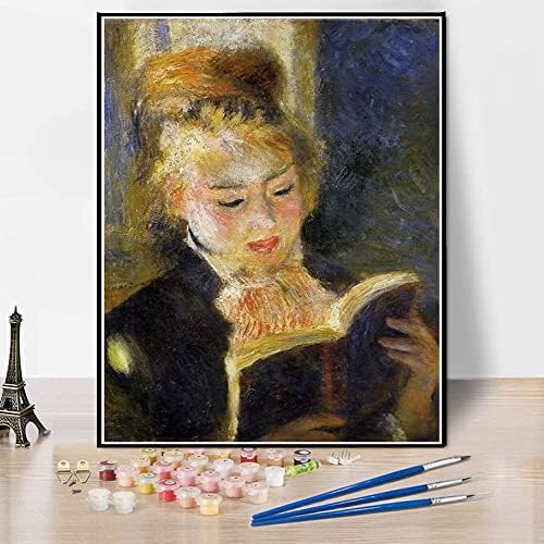 DIY Festék Számú Készletek - Az Olvasó Fiatal Nő Olvas Egy Könyvet, Festményt, Pierre-Auguste Renoir - Absztrakt Tájat Festeni Ajándék,Otthon