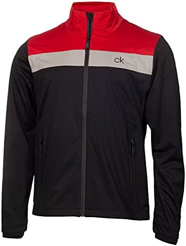 Calvin Klein Férfi Színes Blokk Kabát - Fekete/Piros - S