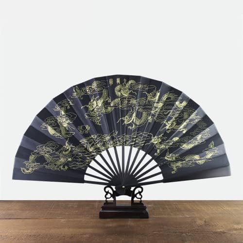 XIALON 1db 33cm Kínai Nyomtatott Golden Dragon Fan Otthon Dekoráció Esküvői Napi Használat Tánc Ajándék Kezét Rajongó