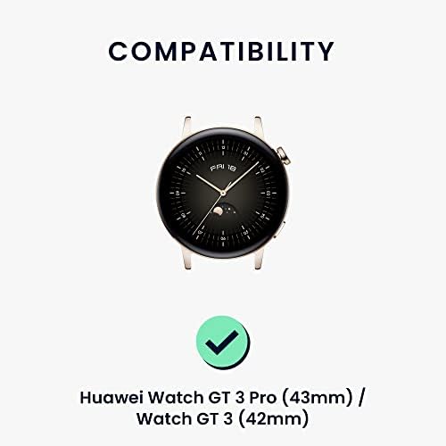 kwmobile Nézni Zenekar Kompatibilis Huawei Óra GT 3 Pro (43mm) / Watch GT 3 (42mm) - Vigyázz Zenekar Csere Szilikon Szíj Fekete
