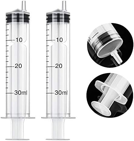 2 Nagy, egyszer használatos Fecskendők 30ml Injekció Gyógyszer Adagolási Labor, Átlátszó Műanyag