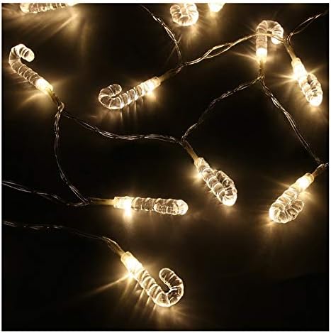 LxLxcom Világítás Candy Cane String Lámpa 10 LED Tündér Led String Fények, Ablak, Függöny String Fény Dekoráció elemes Karácsonyra