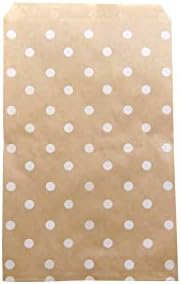 N'icePackaging 20 Db 4 x 6 Dekoratív Lapos Papír Ajándék Táskák - Fehér Pöttyös a Barna Kraft Táskák - A Értékesítés/Kezeli/Felek Cookie-k/Ajándékok