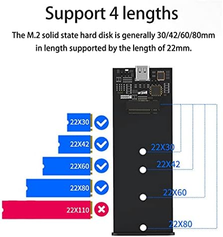 LIRUXUN M. 2 Ssd Külső Esetben USB-C-Típusú Port USB 3.1 Burkolat 10 gbps M. 2 Sata Merevlemez Esetben HDD Esetében (Szín : M280T-NVME)