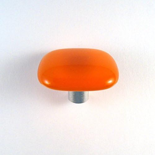 Fényes Őszi, Narancs Üveg Szekrény Gomb - Colormax Gyűjtemény (118 Színek) Lekerekített Négyzet Narancs Üveg Gombok 6PC