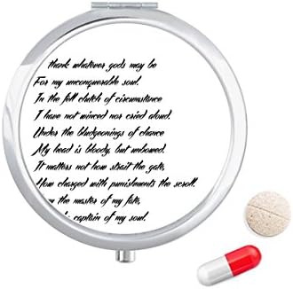Költészet, Idézet, Soha Ne Add Meg Magad Verhetetlen Tabletta Esetben Zsebében Gyógyszer Tároló Doboz, Tartály Adagoló