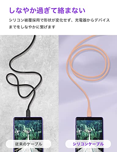 CIO Puha Szilikon Kábel USB A-USB-C Kábel Támogatja a Gyors Töltés QC 3.0, 2.4 EGY Xperia Galaxy Android, SL30000-AC (1m,