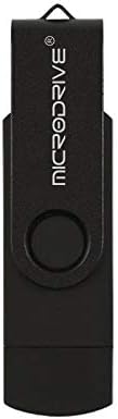 LUOKANGFAN LLKKFF Számítógépes Adatok Tárolására 4GB USB 2.0 Számítógép-Telefon Kettős felhasználású Rotary OTG Fém U-Lemez (Fekete)