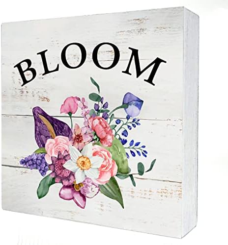 Parasztház Bloom Fa Doboz Jel lakberendezés Rusztikus Tavaszi Virágzás fadoboz Jel Blokk Emléktábla a Fal Asztallap Asztal Otthoni Dekoráció