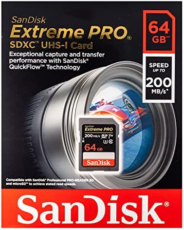 SanDisk 64GB Extreme PRO SD UHS-én Memóriakártya Működik a Sony tükör nélküli Fényképezőgép ZV-E1 (SDSDXXU-064G-GN4IN) U3 V30