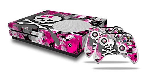 WraptorSkinz Matrica Vinil-Bőr Wrap kompatibilis az XBOX Egy S Konzol, illetve az Adatkezelők - Lányos Rózsaszín Masni Koponya