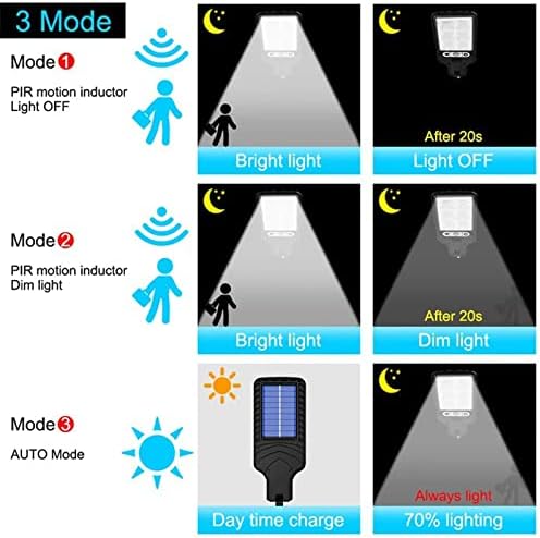 Napelemes Utcai Lámpák Kültéri - 3 Intelligens Világítási Módok, Ip65 Vízálló, Alkonyat Hajnal Solar Kültéri lámpa Mozgásérzékelő LED Biztonsági