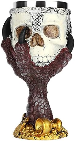 Koponya Bor Bögre Rozsdamentes Acél Viking Sörös korsó Középkori Gótikus Csontváz Kupa Kreatív Halloween Party képét Üveg Ital