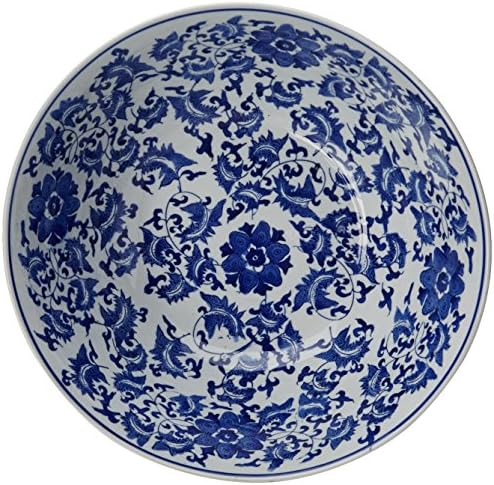 Keleti Bútor 14, Virágos Kék-Fehér Porcelán Tál