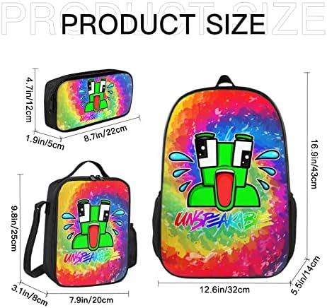 cwixnao 17inch Hátizsák 3Pcs Iskolai Hátizsák Szett Bookbag az Ebéd Táskát, tolltartót Rajongók Ajándékok Fiúk Lányok Diákok,