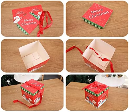 3 Db/Készlet DIY Karácsonyi Dekoráció Ajándék Doboz Aranyos Mikulás Rénszarvas Hóember Nyomtatás, Ajándék Csomagolás Doboz Fészkelő Karton