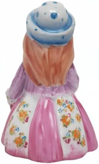 Porcelán csengő Lány a teddy bear 4,72 magas, Dekoratív bell Gyűjtemény bell lakberendezés Ajándék, Ajándéktárgy, Kézzel készített Oroszországban.