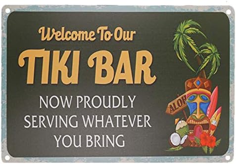 WOSTOD Üdvözöljük A Tiki Bar Most Büszkén Z Bármi is legyen Vintage Fém Adóazonosító Jel Haza Bár Konyha Parasztház lakberendezés Jelek