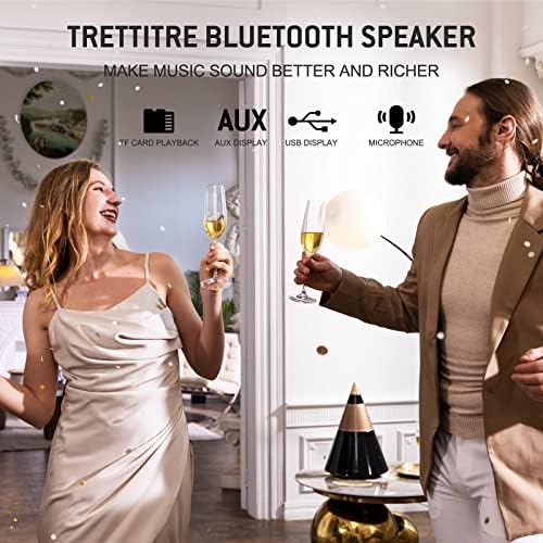 trettitre Tresound Hi-Fi, Bluetooth Hangszóró, 360° - os Surround Hang, Mély basszusokat,kézzel készített, Fa Test, Fém Háló