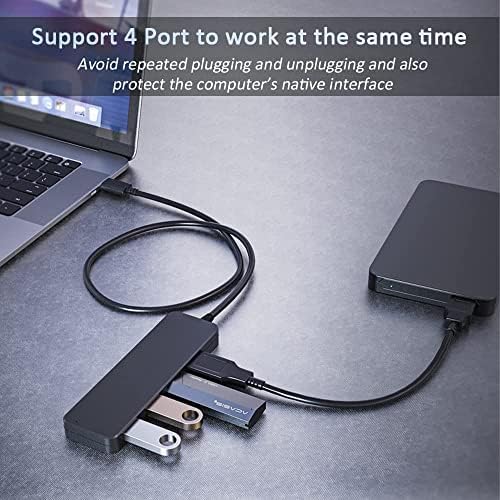 USB-C 3.0 Hub, AKWOR 4-Port USB Hub, USB Extender USB Elosztó MacBook Pro 2018/2017, ChromeBook, XPS, Galaxy S9/S8, valamint Több