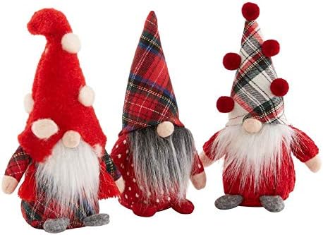 Sáros Pite Tartan Test Kis Karácsonyi Gnome, 6 x 2 1/2, Piros, 42600574T