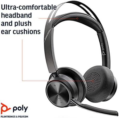 Poli - Voyager-Fókusz-2 Iroda USB-A (Plantronics) - Bluetooth-Dual-Ear (Sztereó) Fülhallgató Gémes Mikrofon - USB-PC/Mac/Asztal