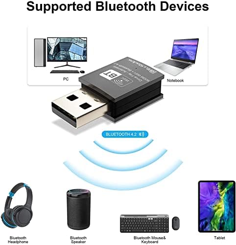 Blueshadow 2-in-1 USB WiFi Bluetooth Adapter - kétsávos, 2,4 G/5G Vezeték nélküli Hálózati Adapter Mini WiFi Dongle PC/Desktop/Laptop Támogatást