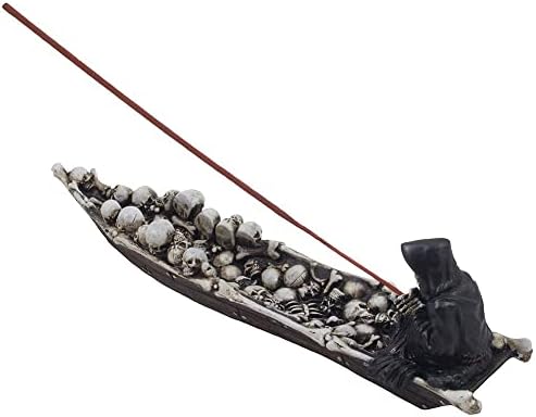 Haza 'n Ajándékok Kísérteties Kaszás Halászhajó Koponyák Dekoratív Füstölő tartó Félelmetes Halloween Dekoráció, vagy Gótikus lakberendezés