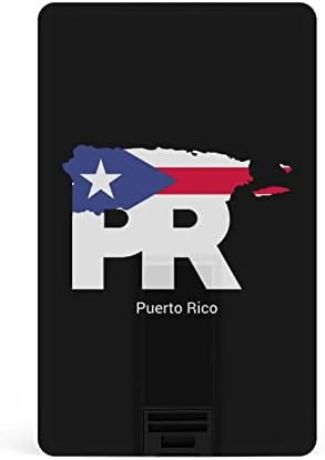 Puerto Rico Térkép Zászló USB Flash Meghajtó Hitelkártya Design USB Flash Meghajtó Személyre szabott Memory Stick Kulcs 32G