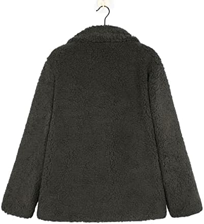 SGASY Női Kabát Alkalmi Hajtóka Gyapjú Fuzzy Ál Shearling Cipzár Kabátok Meleg Téli Túlméretezett Outwear Kabátok