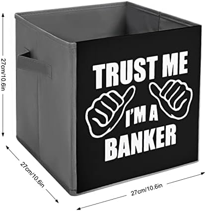Bízz Bennem, én vagyok Bankár, Nagy Kockákra Tárolók Összecsukható Vászon Tároló Doboz, Szekrény Szervezők a Polcok