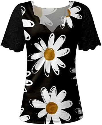 Felső Póló Női Ősszel, Nyáron Rövid Ujjú 2023 Mély V-Nyak Grafikus Nyomtatott Virágos Alkalmi Tshirt VN VN