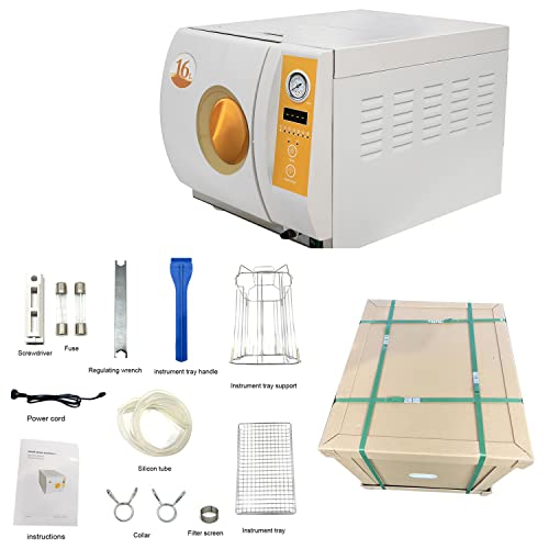 Osztály N Autokláv Sterilizáló Magas Nyomású Gőz Hőmérséklet Mini Box Gép Asztali Típus 6L víztartály Labor Berendezés (16L/Narancs)