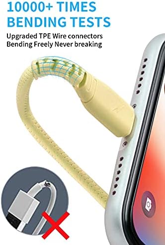 Cabepow iPhone Töltő 10 ft, [5 Pack] Extra Hosszú Lightning Kábel 10 Méteres,iPhone Töltő Kábel 10 Méter 2.4 USB-Kábel Kompatibilis