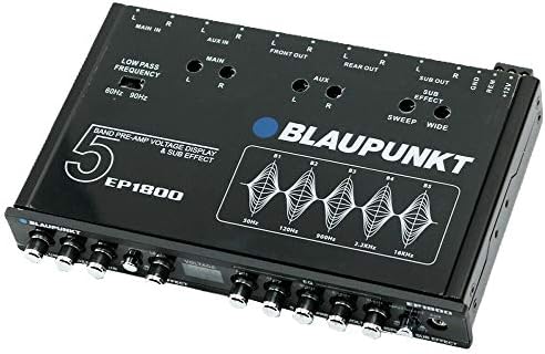 Blaupunkt EP1800 5-Band Car Audio Grafikus Equalizer Előlapi 3.5 mm Aux Bemenet, Hátsó RCA Aux Bemenet, mind a Magas Szintű Hangszóró Bemenet