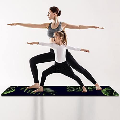 Vastag, Csúszásmentes Gyakorlat & Fitness 1/4 jóga szőnyeg Trópusi Levél sötétkék Nyomtatás Jóga Pilates & Emelet Fitness Edzés (61x183cm)