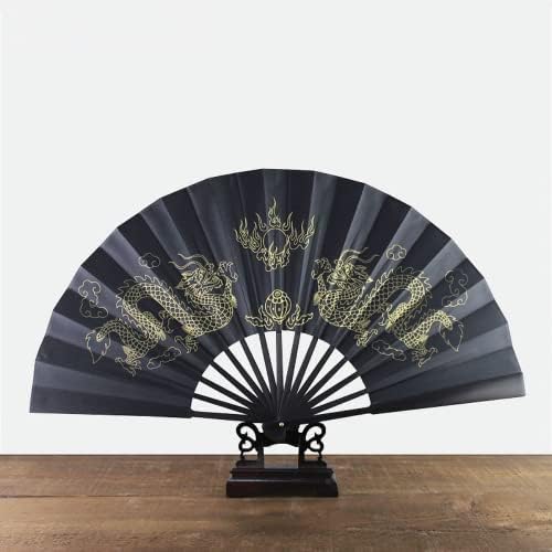 XIALON 1db 33cm Otthon Dekoráció Esküvői Kínai Nyomtatott Golden Dragon Fan Napi Használat Tánc Ajándék Kezét Rajongó