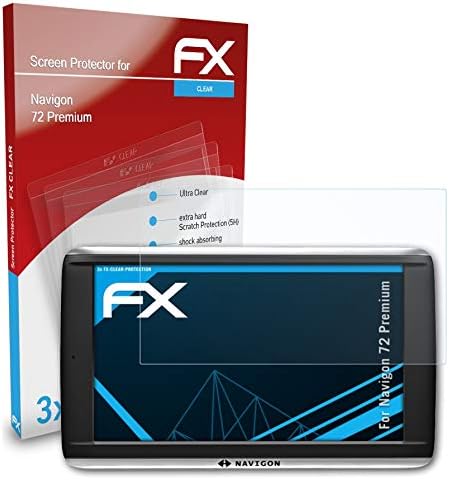 atFoliX Képernyő Védelem Film Kompatibilis Navigon 72 Premium kijelző Védő fólia, Ultra-Tiszta FX Védő Fólia (3X)