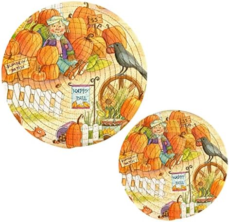 ALAZA Pumpkin Patch PotHolders Trivets Meghatározott Pamut Forró kaspókat Meghatározott Parasztház Alátétek,Meleg Párna,Meleg