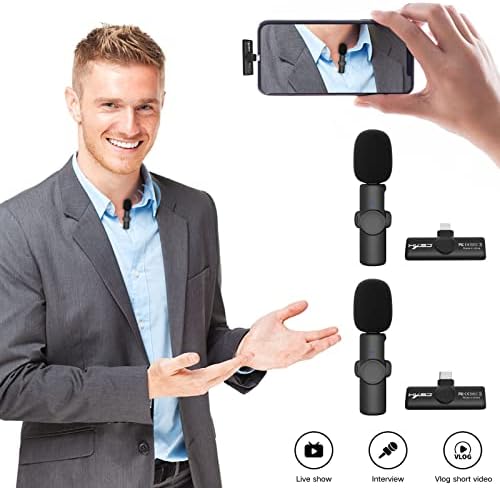 XUnion KK8IgK 2 4Ghz Vezeték nélküli Csiptetős Mikrofon Hajtóka Mikrofon Audio Video Rögzítés Mini Mikrofon/C-Típusú