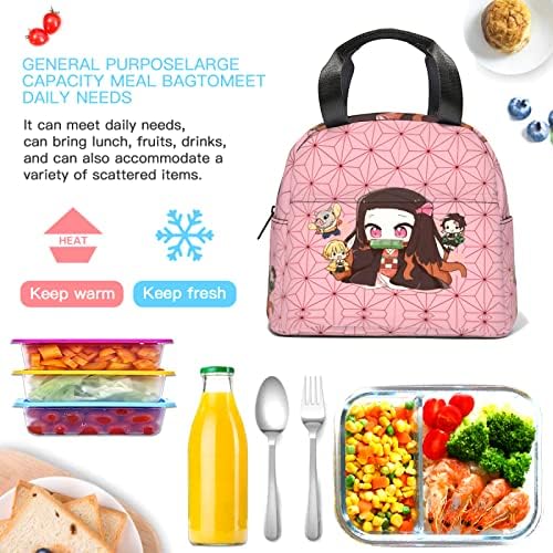 FGBXC Anime Szigetelt Ebéd Újrafelhasználható Táska Hordozható Ebédet Snack Tote Bags Felnőtt Nők Férfiak Piknik Ajándékok Utazás