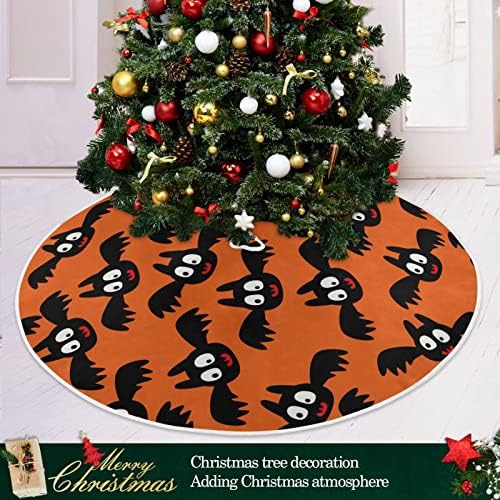 Oarencol Aranyos Denevérek karácsonyfa Szoknya Halloween Narancssárga 36 hüvelyk Karácsonyi Ünnepi Parti Fa Mat Dekoráció