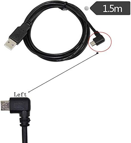 Meiyangjx Micro USB-Kábel Micro-USB 5 Tűs Férfi USB 2.0 Típusú derékszögű Férfi Adatok Fordította: töltőkábellel (Fekete/5ft) (Balra)