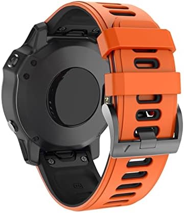 DFAMIN 22 26MM Quick fit Watchband Szíj, a Garmin Fenix 6X Pro Watch Szilikon Easyfit Csukló Zenekar Fenix 6 Pro óraszíj (Szín : Narancssárga,