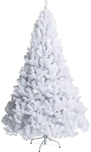 DLPY 5Ft Mesterséges karácsonyfa, Fenyőfa Csuklós Klasszikus Tömör Fém Lábak Tökéletes Fedett Szabadtéri Ünnepi Dekoráció-Fehér 5Ft(150cm)