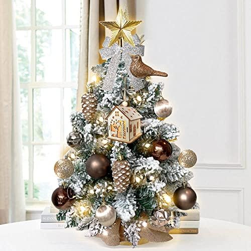 HAAPPYBOX 2láb Mini karácsonyfa Fény Mesterséges Kis Asztali Erdei Karácsonyi Dekoráció a Özönlöttek a Hó; Gyönyörű Dekoráció & Karácsonyi