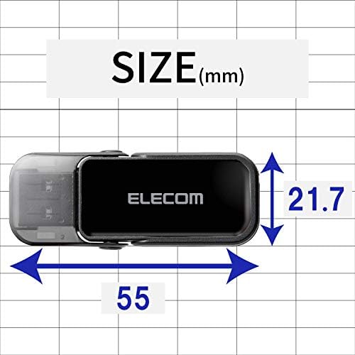 Elecom MF-FCU3016GBK USB-Memória, 16 GB, USB 3.0, 3.1 (Gen1), Nincs Veszteség Sapka, Fekete