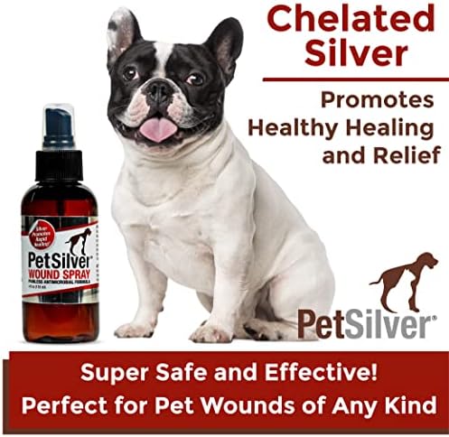 PetSilver Seb & Bőr Spray Kelát Ezüst, Made in USA, Állatorvos Megfogalmazott, Természetes Fájdalom Mentes Formula, a Megkönnyebbülés, a Forró
