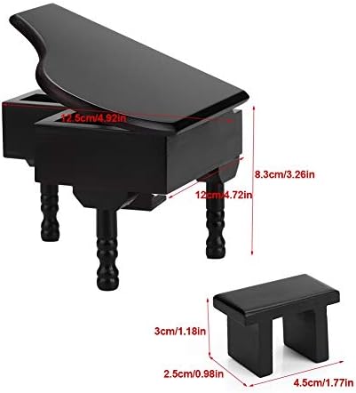 HEEPDD Grand Piano Music Box, Fa Kézi Hajtókar Zene Doboz Fából készült Felhúzható zenélő Doboz, Kis Szék Születésnapi Ajándékok Valentin-Nap
