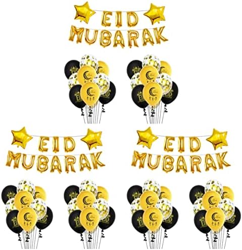 Abaodam lakberendezés lakberendezés Hold Dekoráció 3pcs Eid Mubarak Latex Eid Mubarak Dekoráció Eid Dekoráció Otthon Ramadan Dekoráció Otthon